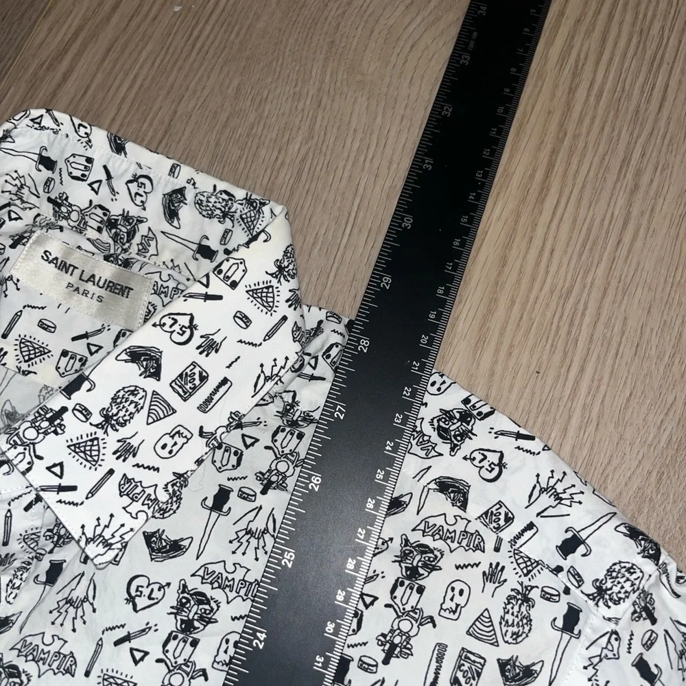 Saint Laurent Vampire Skull Print Dress Shirt - Picture 9 of 12
